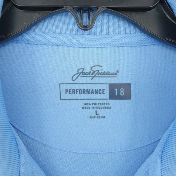 Jack Nicklaus Polo Shirt Mens Large Blue Short Sleeve Collared Performance Golf - Picture 4 of 11